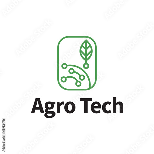 Agro Tech Symbol Incorporating Leaf Illustration