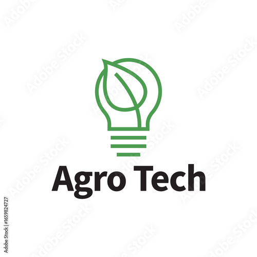 Agro Tech Symbol Incorporating Leaf Illustration