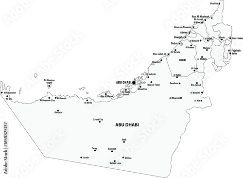 Map of United Arab Emirates - Vector illustration on white background 