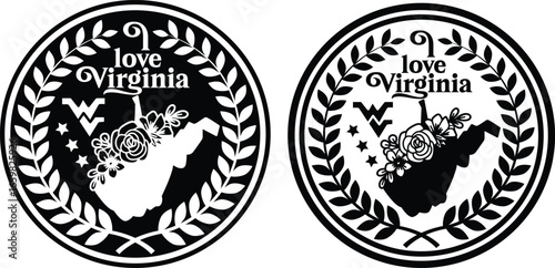 West Virginia best vector, Clipart, Silhouette, Vector, icons, illustration, design.
