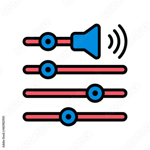 Noise Control lineal color icon