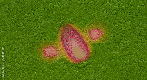Cross-Section of Selaginella Leaf with Ligule Structure