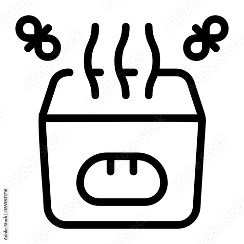 food waste line icon