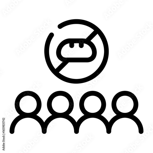 overpopulation line icon