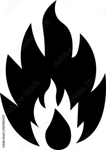 Flame Icons, Flame Vector Icon. Simple flat burning fire silhouette collection. Hot energy symbol for graphic design, Vector Illustration