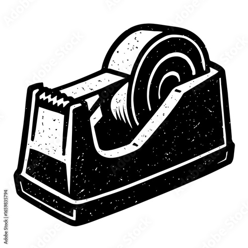 Grunge Textured Office Tape Dispenser Vector