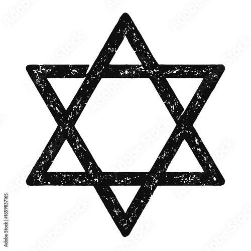 Distressed Star of David Vector Icon - Grungy Symbol for Judaism and Israeli Culture