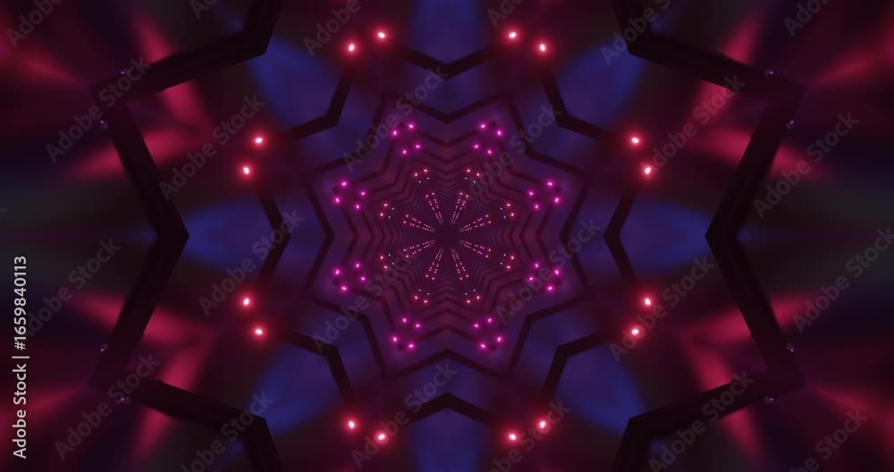 Seamless looping vj loop screensaver with colorful light patterns and hypnotic geometric designs for immersive visual experiences