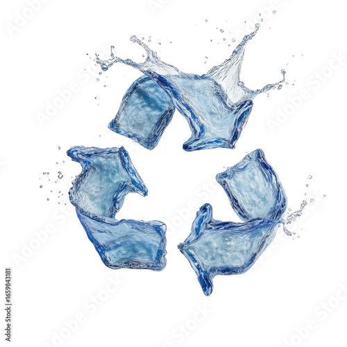 Recycled water symbol, stylized as a splash