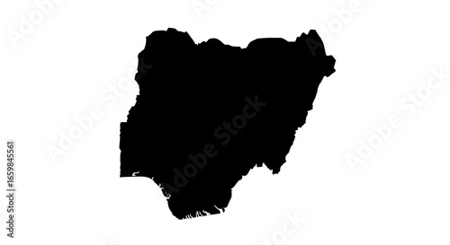 Map of Syria in Black Silhouette on White Background