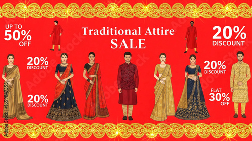 Celebrate savings with traditional Indian attire sale up to 50% off, shop elegant sarees and kurtas now