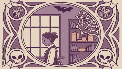 Halloween Reverie A Victorian Maiden's Spooky Daydream