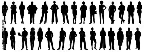set of business people silhouette. Businessmen and businesswomen silhouette.  