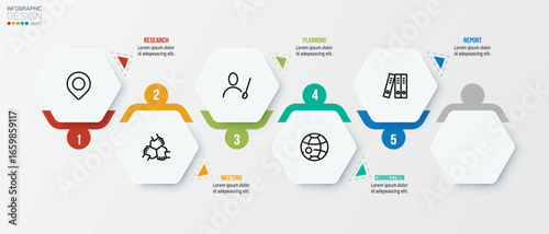 Timeline chart business infographic template.
