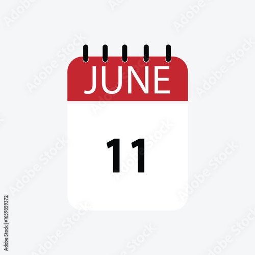 11 june calendar june calendar vector illustration