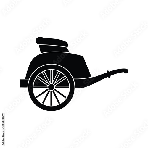 Ancient roman chariot silhouette symbolizing history power speed and competition vector