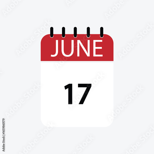 17 june calendar june calendar vector illustration