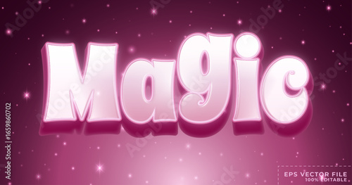Magic text, pink violet fantasy and fiction style effects