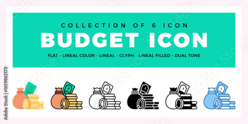Pack of 6 Vector Budget icon