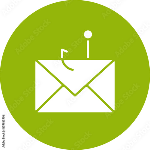 Phishing circle icon, phishing icon – cyber scam, email fraud, data theft, online threat symbol