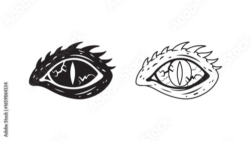 Dragon eye outline with transparent background
