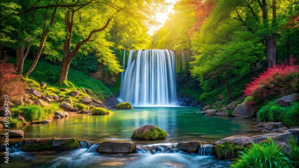 Naklejka premium waterfall in the forest