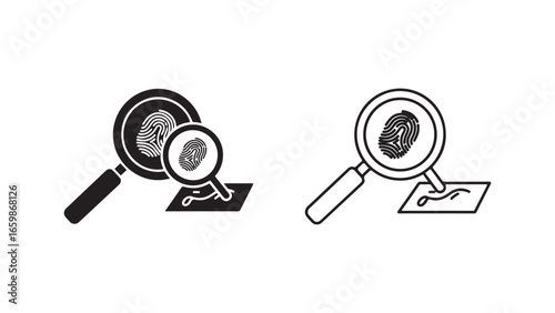 Fingerprint analysis with magnifying glass