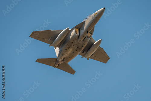Tablou pe pânză Modern Military Fighter Jet in Flight – Combat Aircraft with Weapons Loadout