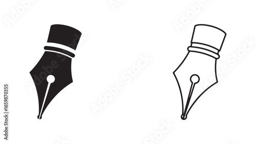 Fountain pen icon with transparent background