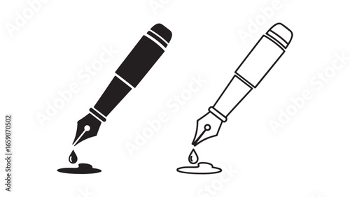 Fountain pen with ink drop