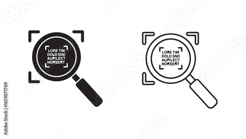 Magnifying glass icon with transparent background