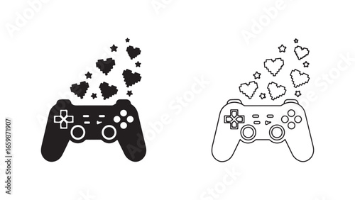 Game controller with hearts and stars