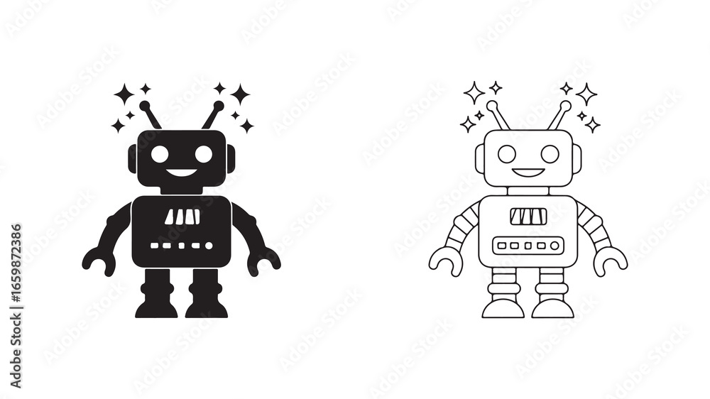 Fototapeta premium Robot icon with transparent background