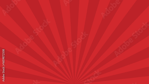 赤の放射線状の横長背景素材