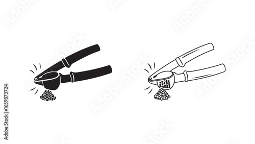 Grape crushing tool with transparent background