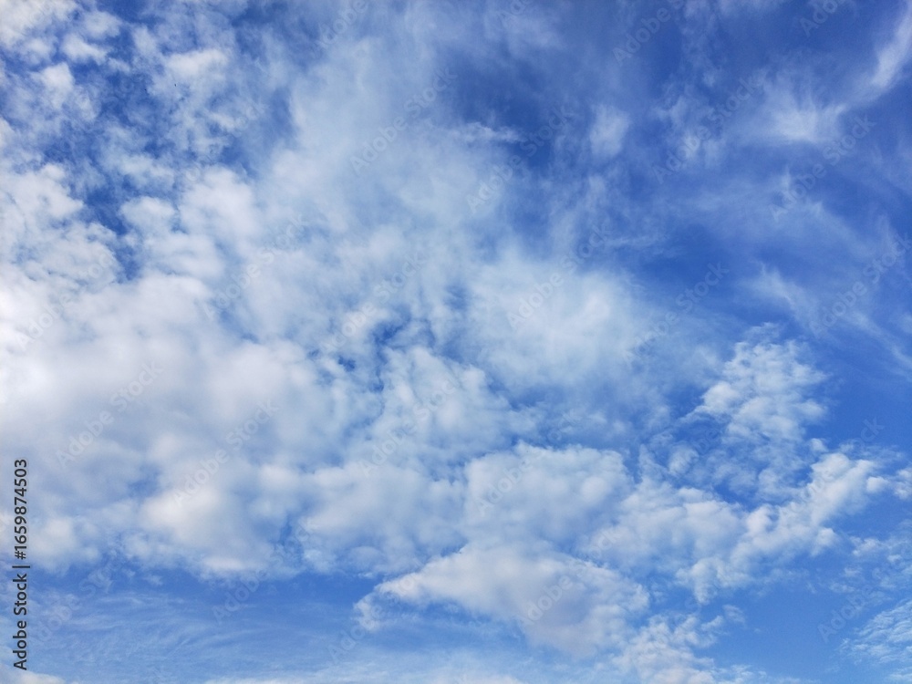 Fototapeta premium Bright Blue Sky with White Clouds