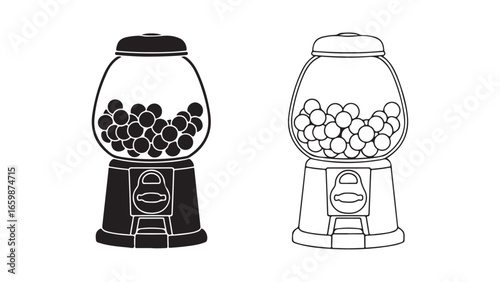 Gumball machine icon with transparent background