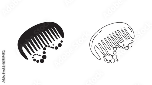 Hair comb with scattered pearls and sparkles