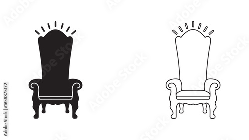 Royal throne icon with transparent background