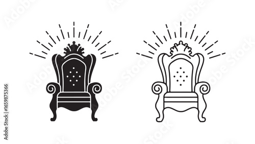 Royal throne with radiating light