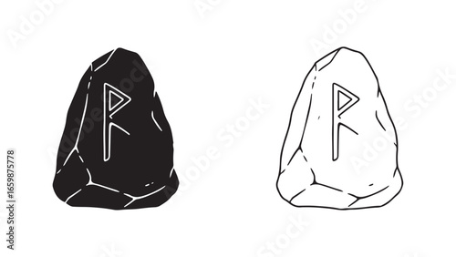Rune stone with ancient symbol