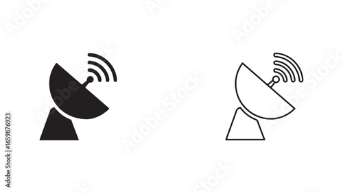 Satellite dish icon with transparent background