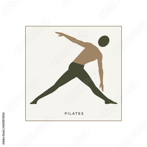 pilates exercise pose silhouette practicing flexibility and balance in a studio fitness lifestyle for core strength and wellness training routine