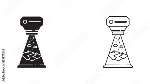 Money falling hands icon outline and filled style