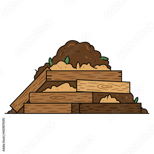 wooden compost bin with organic matter a backyard waste recycling system using timber promoting sustainable living and gardening for eco-friendly initiatives
