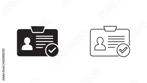 Identification card icon with checkmark