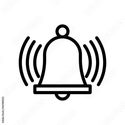 Bell Icon With Vibration Marks Indicating Notification or Alert