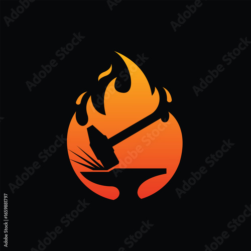 blacksmith abstract logo modern style
