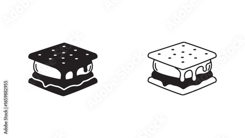 S'mores icon set with transparent background