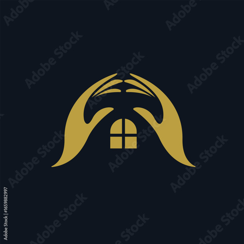 hands home modern simple logo